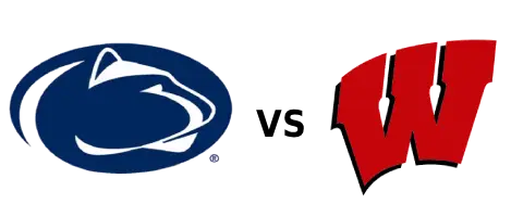 Penn State Nittany Lions logo next to Wisconsin Badgers logo.